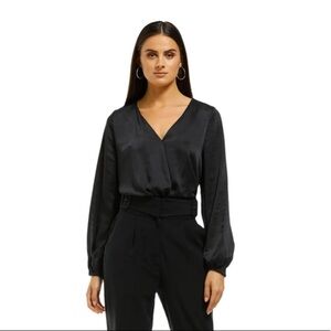 W/ISH The Label Infinity Blouse In Dark Ink Size Small